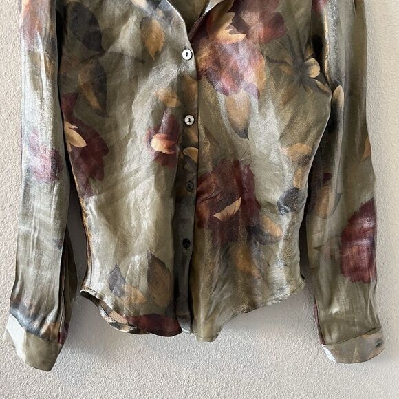 Vintage Jonathan Martin Top Womens XS/S Satiny Button Up Fairy Romantic 90's Y2K - Picture 6 of 16